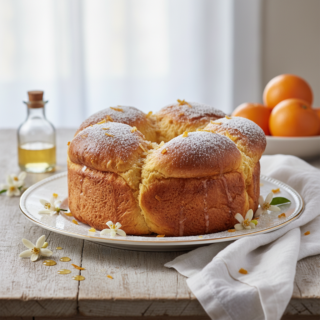 Photo de Recette de brioche maison généreuse à la fleur d'oranger