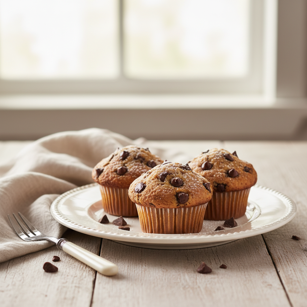 Photo de Recette de muffins aux pépites de chocolat style boulangerie