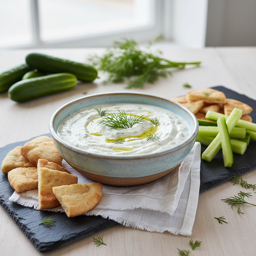Photo de Recette de tzatziki onctueux à la grecque et à l'aneth frais