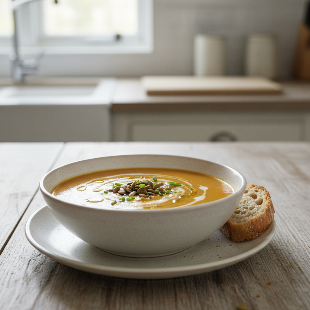 Photo de Recette de soupe de butternut onctueuse et réconfortante