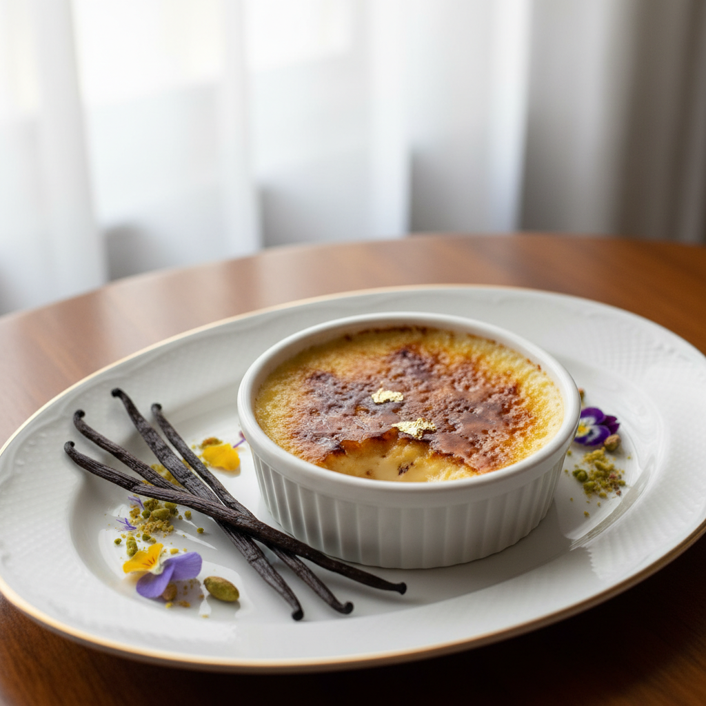 Photo de Recette de crème brûlée à la vanille bourbon onctueuse