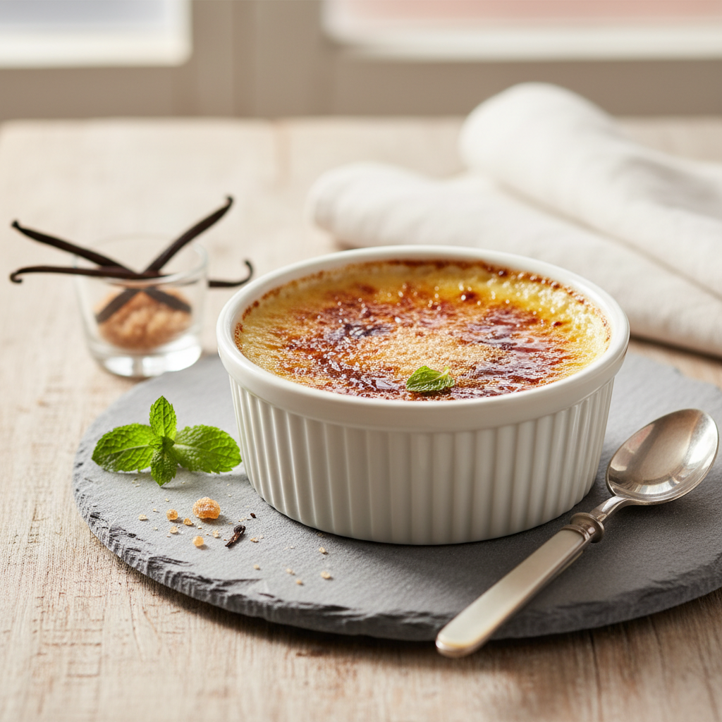 Photo de Recette de crème brûlée à la vanille bourbon et cassonade