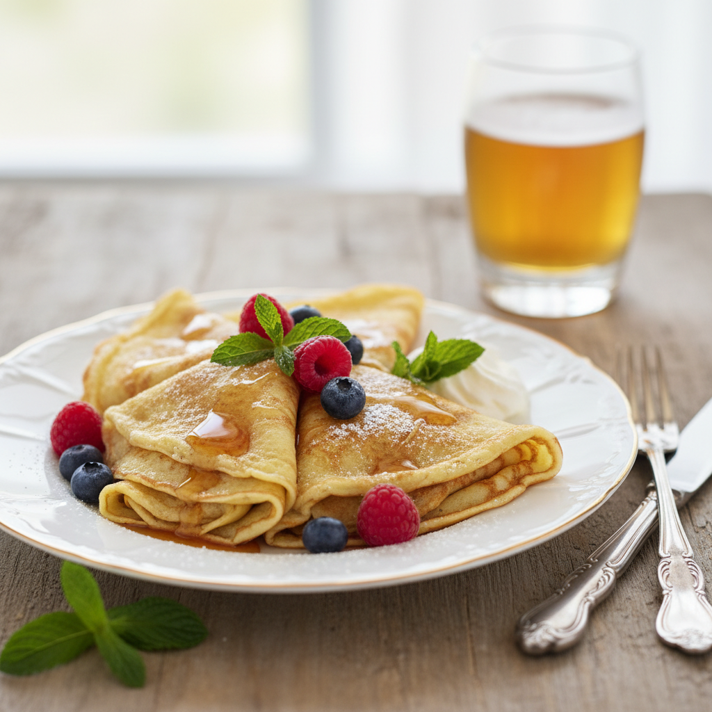 Photo de Recette de crêpes à la bière légères et croustillantes