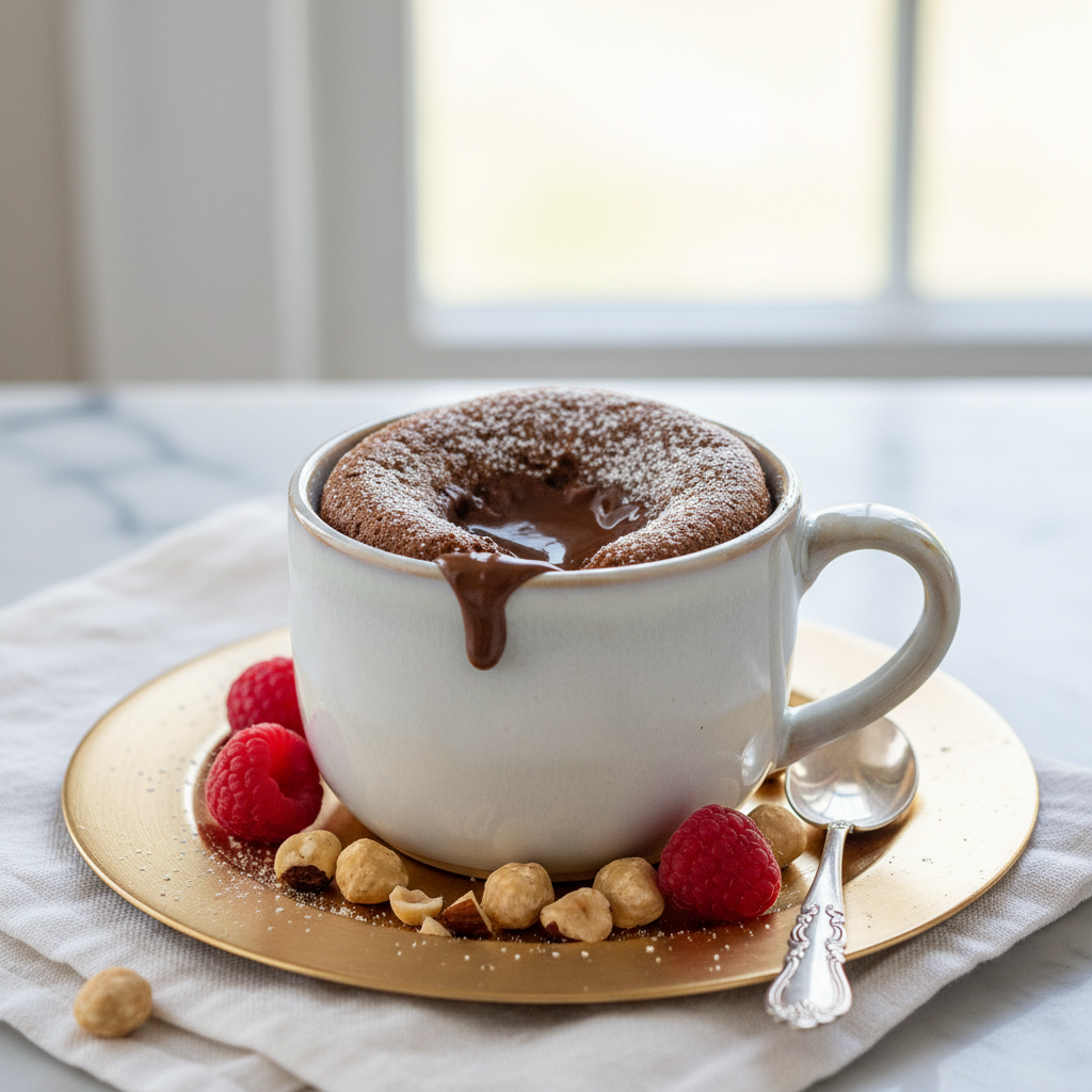Photo de Recette du mug cake au nutella fondant et inratable