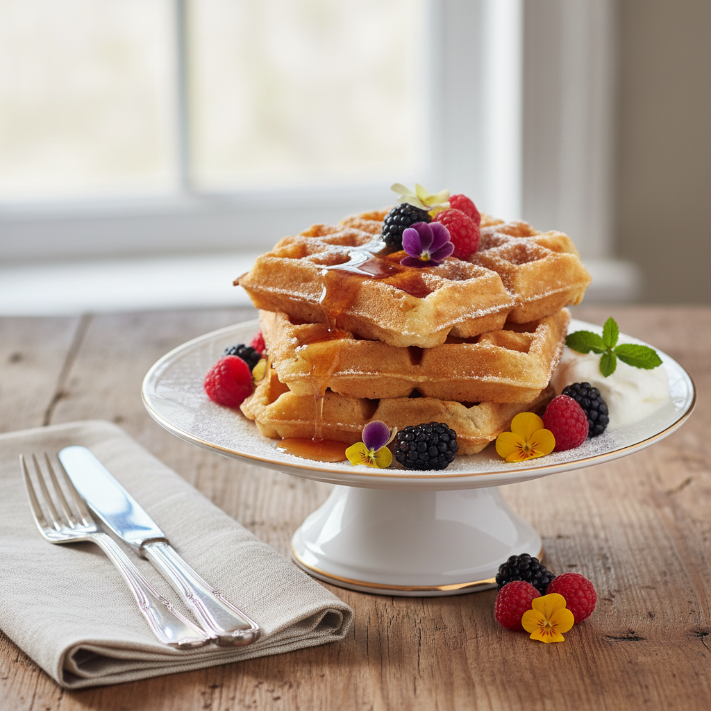Photo de Recette de gaufres croustillantes à la bière et au beurre