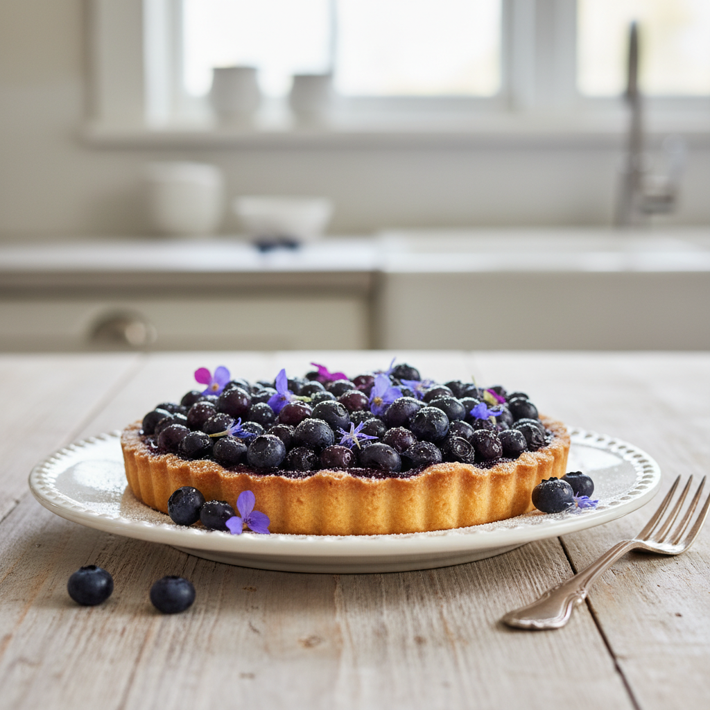 Photo de Recette de la tarte à la myrtille sauvage et pâte sablée