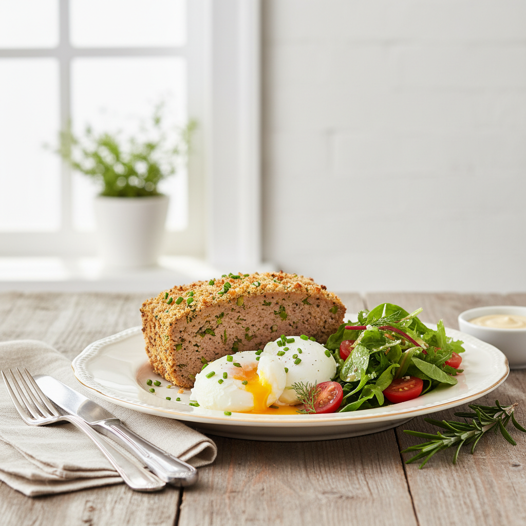 Photo de Recette de pain de viande matinal aux fines herbes