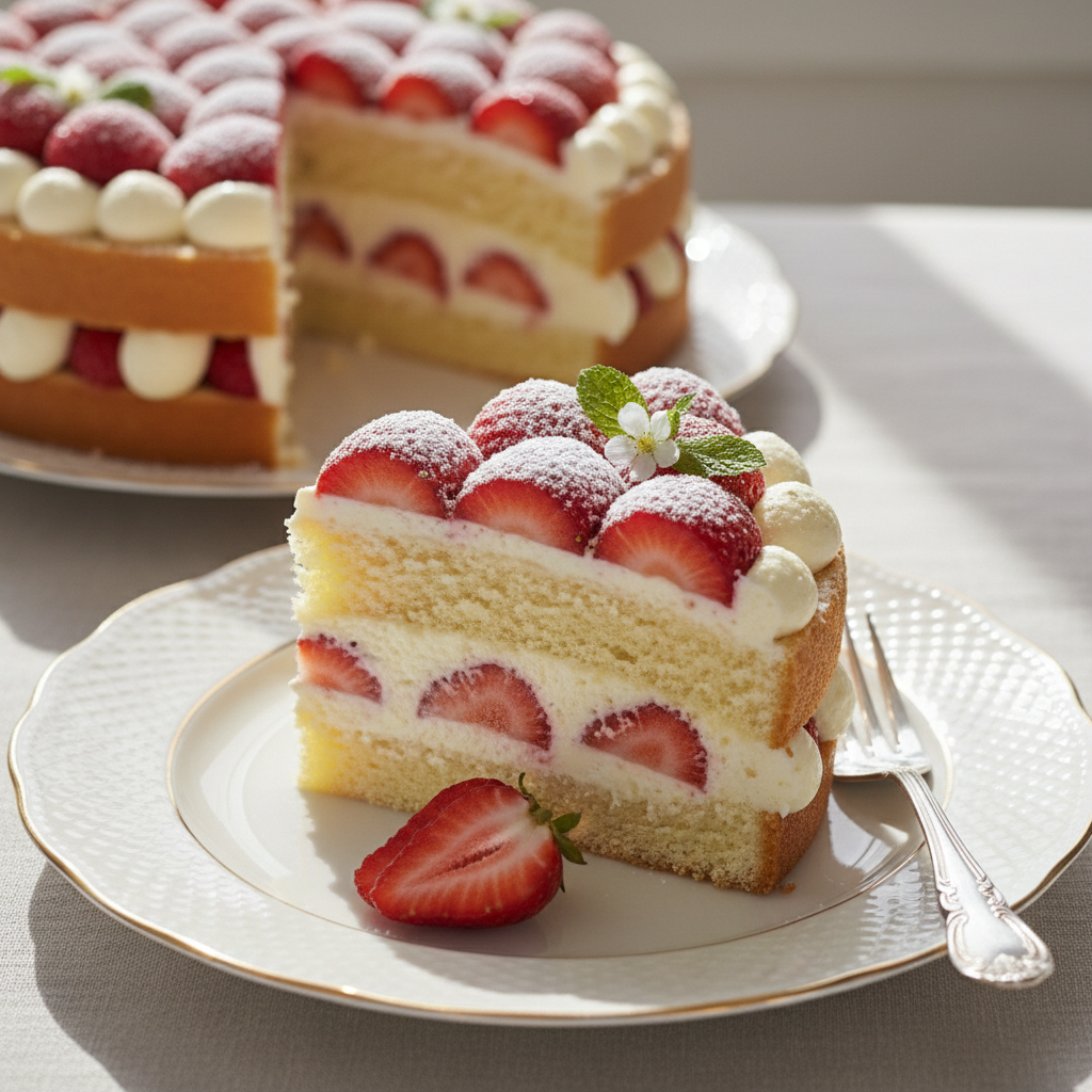 Photo de Recette de fraisier facile et léger pour débutants