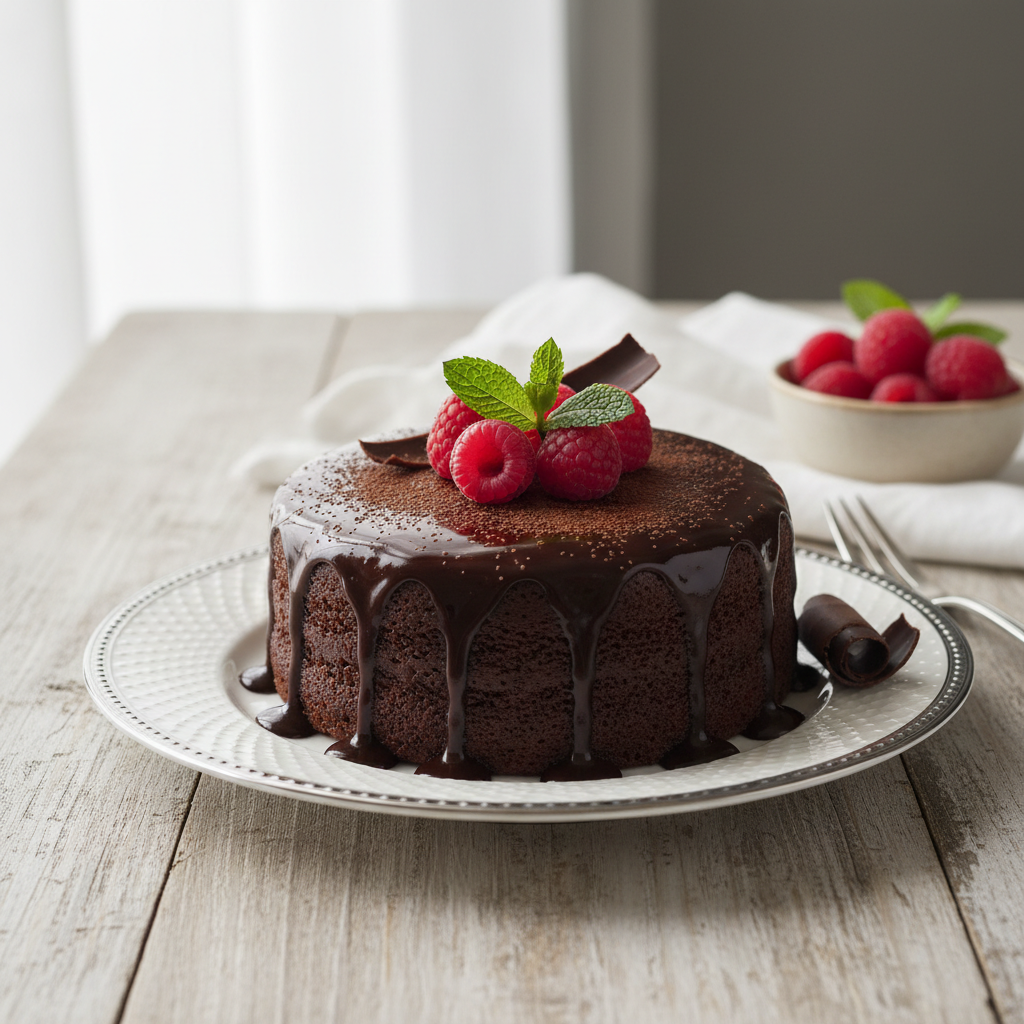 Photo de Recette du gâteau au yaourt au chocolat noir intense