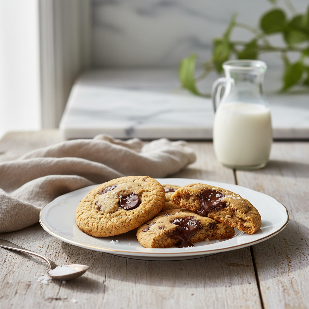 Photo de Recette des cookies aux pépites de chocolat et fleur de sel