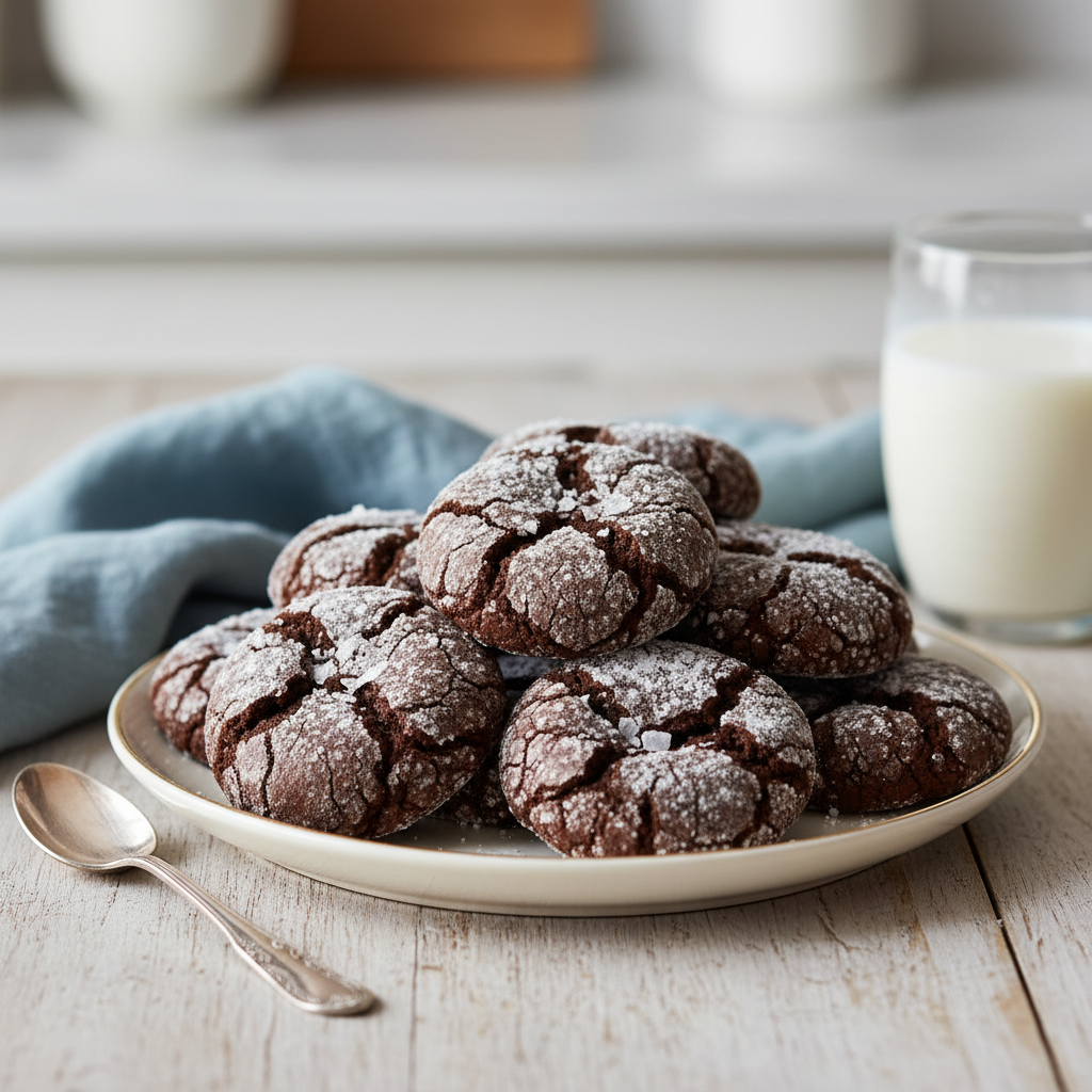Photo de Recette des biscuits craquelés au chocolat et fleur de sel