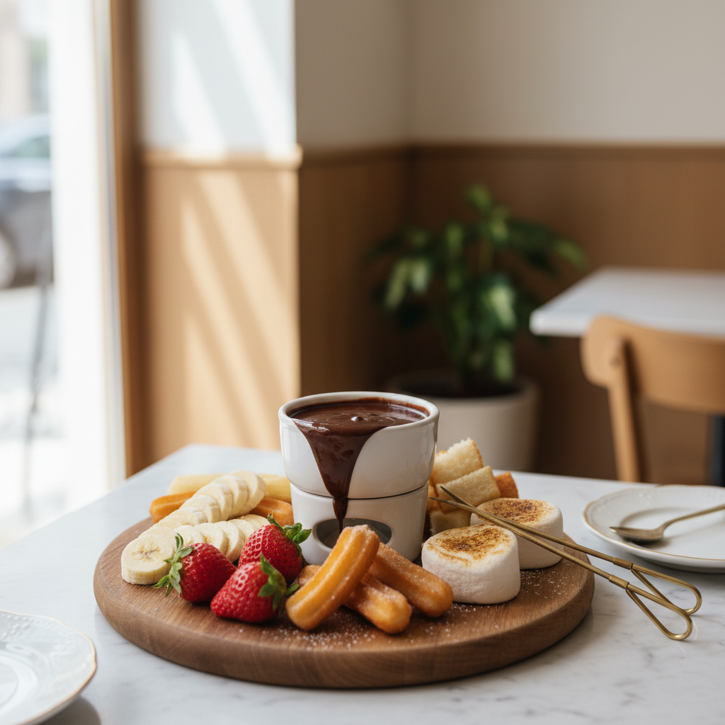Photo de Recette de la fondue au chocolat soyeuse façon bistrot