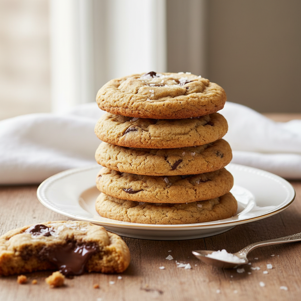 Photo de Recette des cookies moelleux au chocolat et fleur de sel