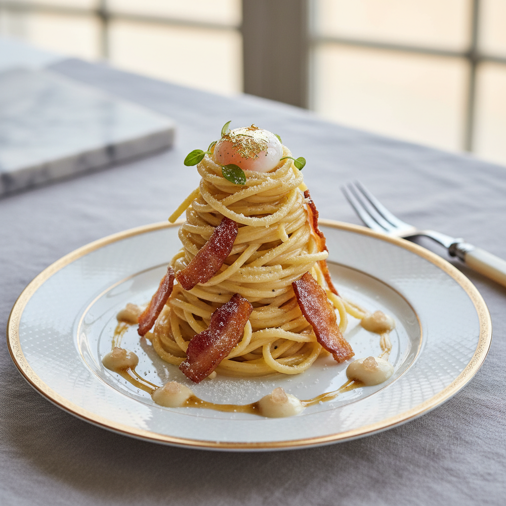 Photo de Recette de pâtes carbonara à la crème onctueuse et gourmande