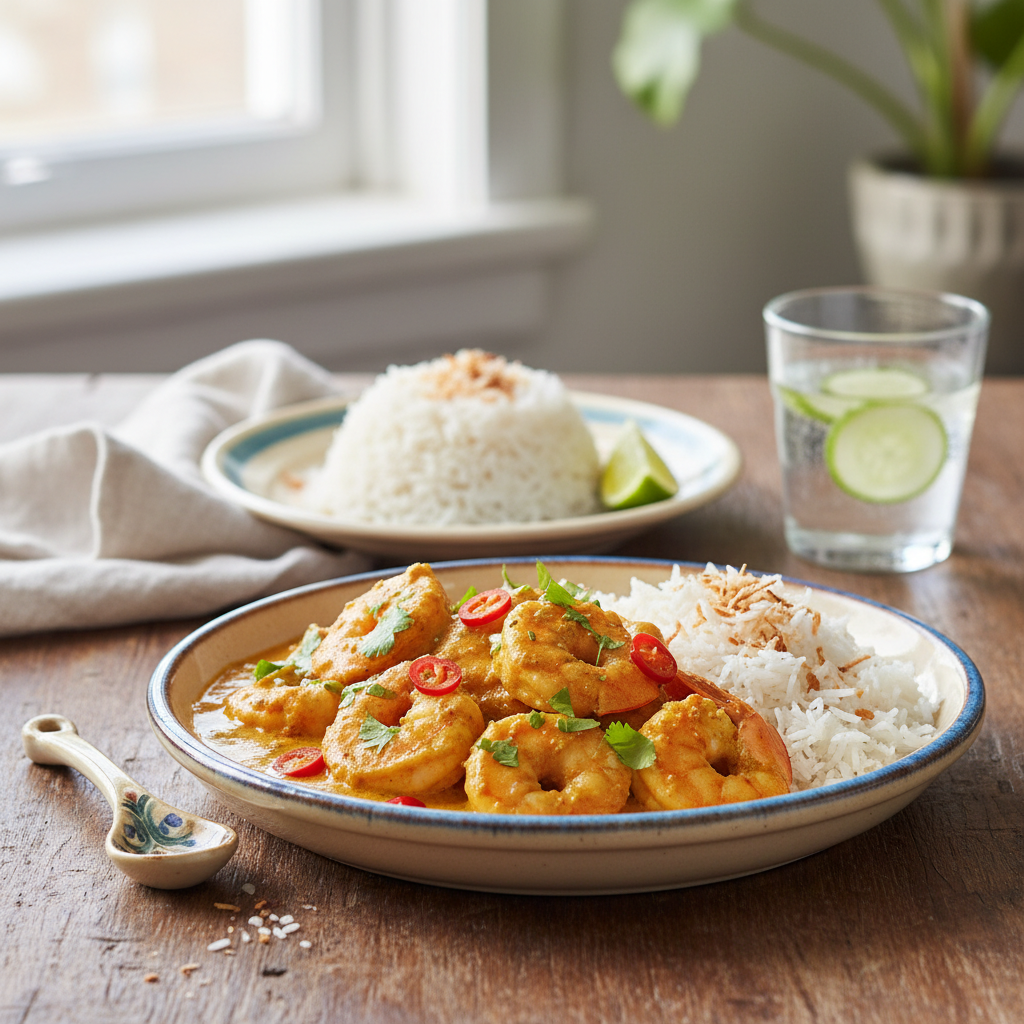 Photo de Recette des crevettes au curry onctueuses et parfumées