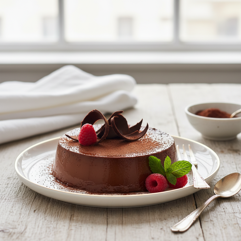 Photo de Recette de flan chocolat onctueux au cacao et chocolat noir