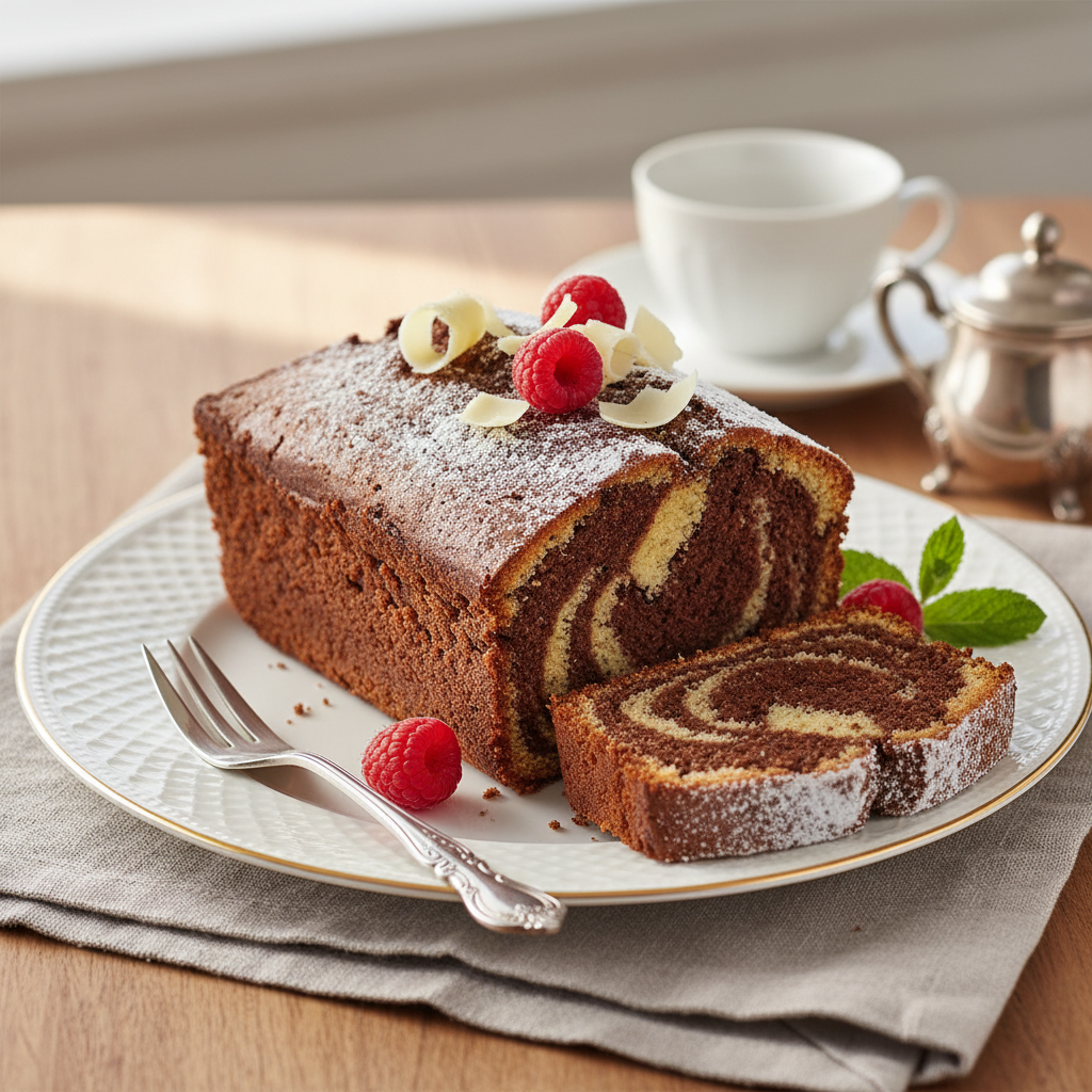 Photo de Recette du marbré au chocolat moelleux comme autrefois