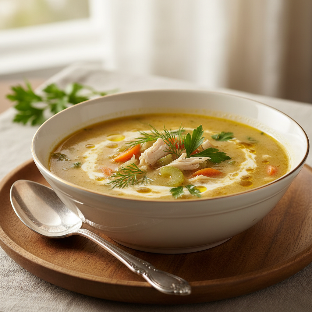 Photo de Recette de bouillon de poulet maison traditionnel