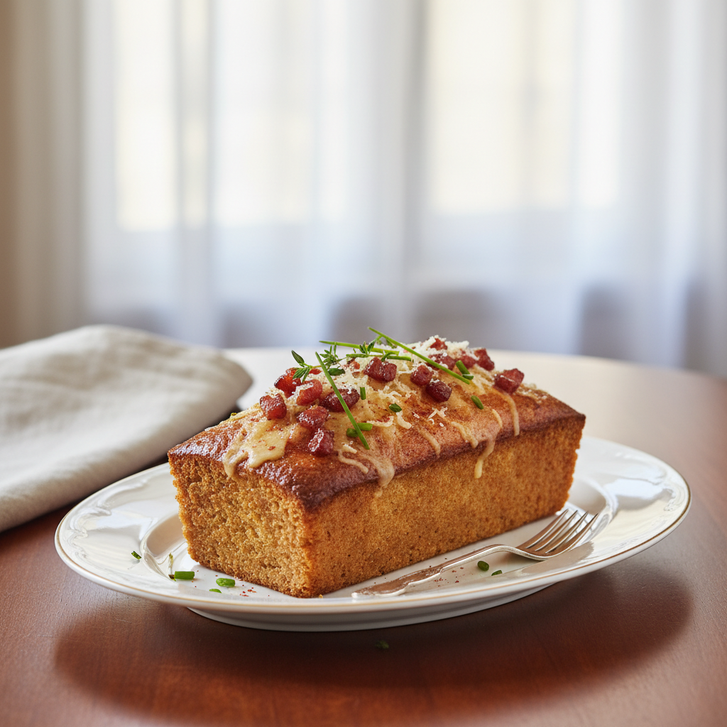 Photo de Recette de cake aux lardons fumés et gruyère d'alpage