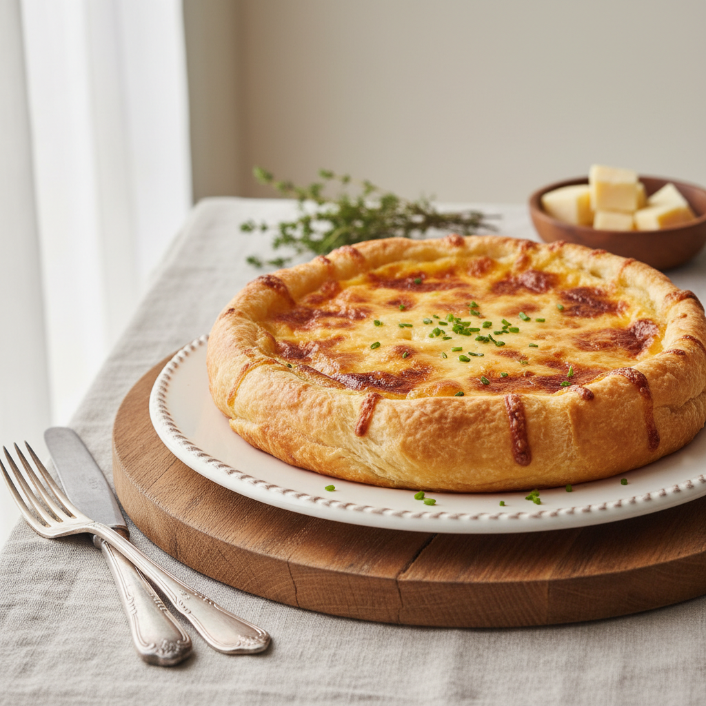 Photo de Recette de la tarte au maroilles et sa pâte levée maison