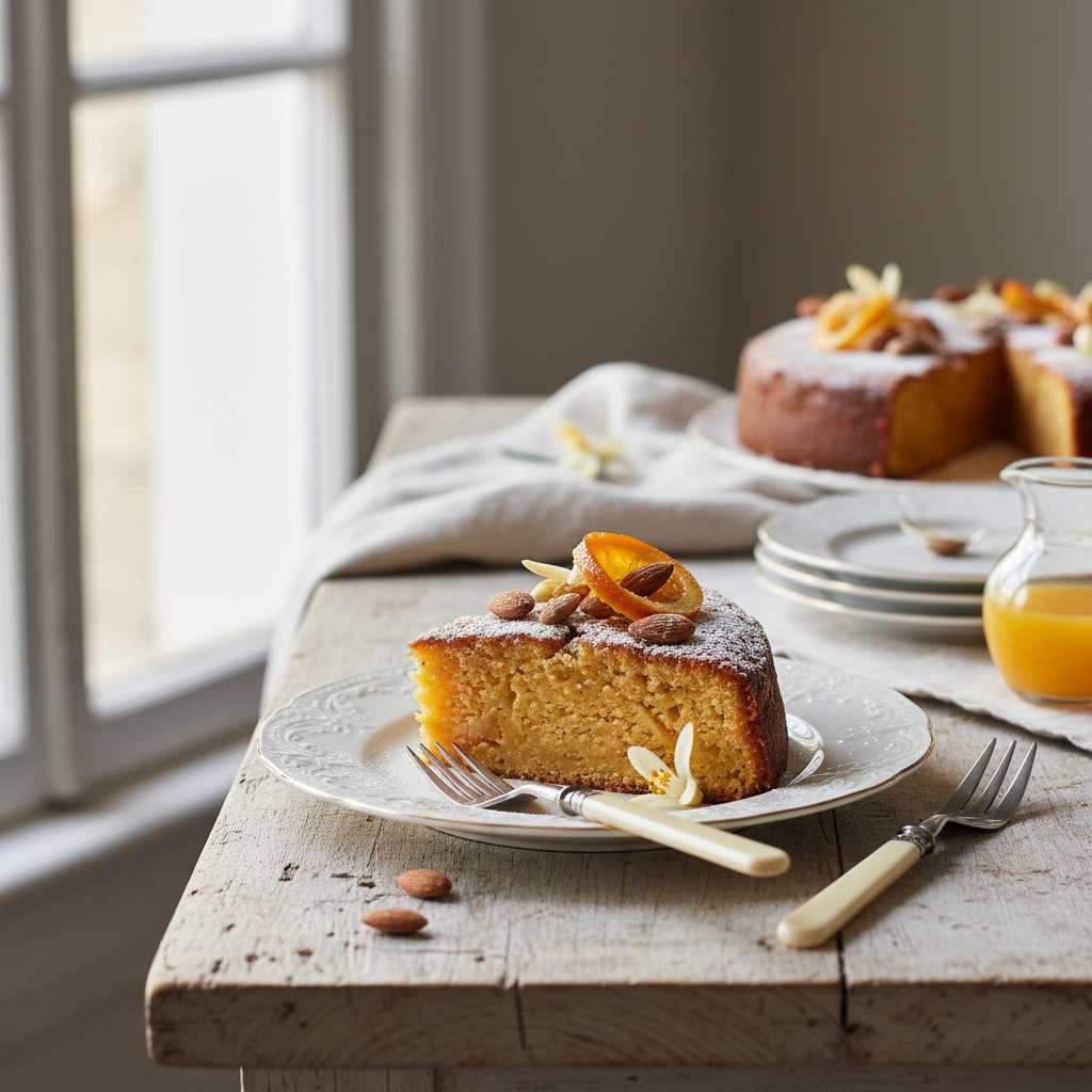 Photo de Recette de gâteau fondant à l'orange et amandes