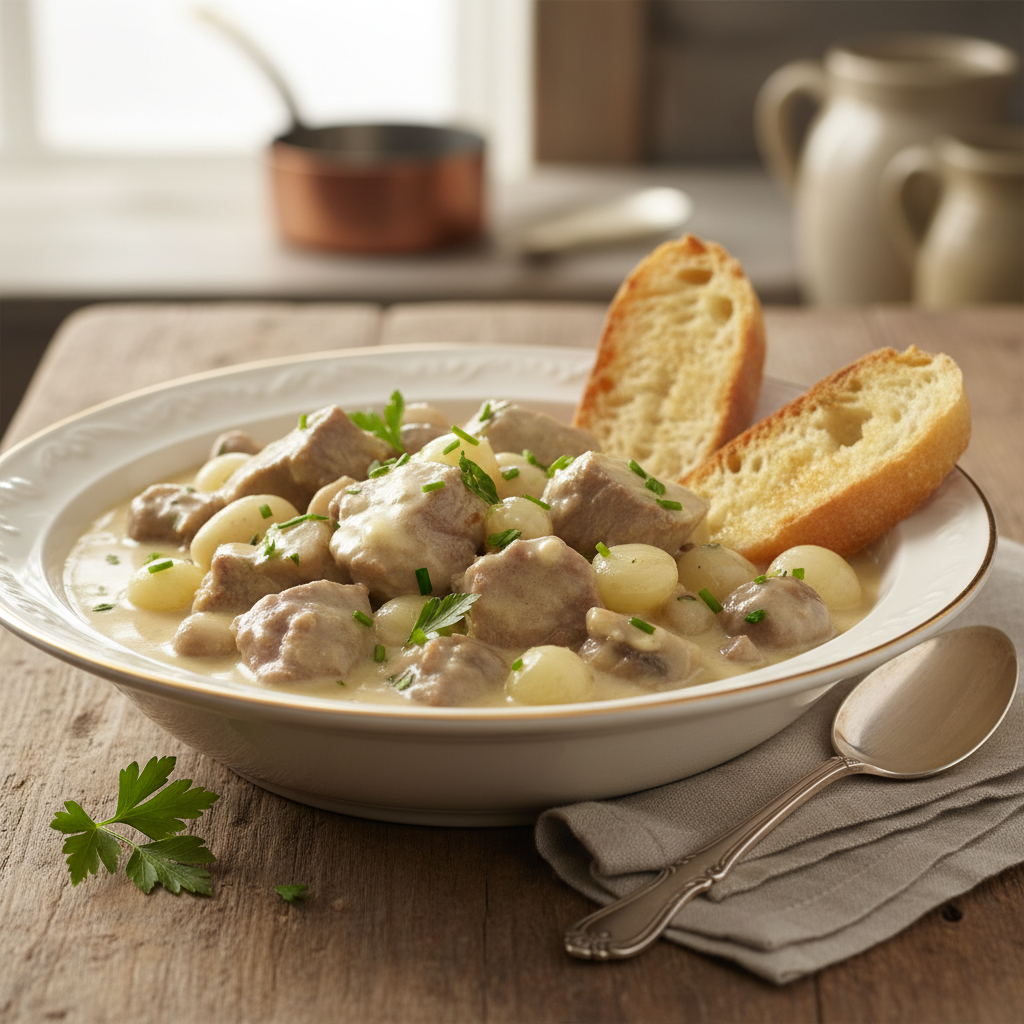 Photo de Recette de blanquette de veau traditionnelle et onctueuse
