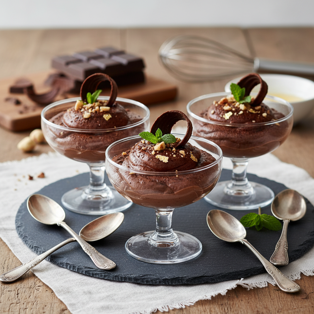 Photo de Recette de mousse au chocolat façon Cyril Lignac