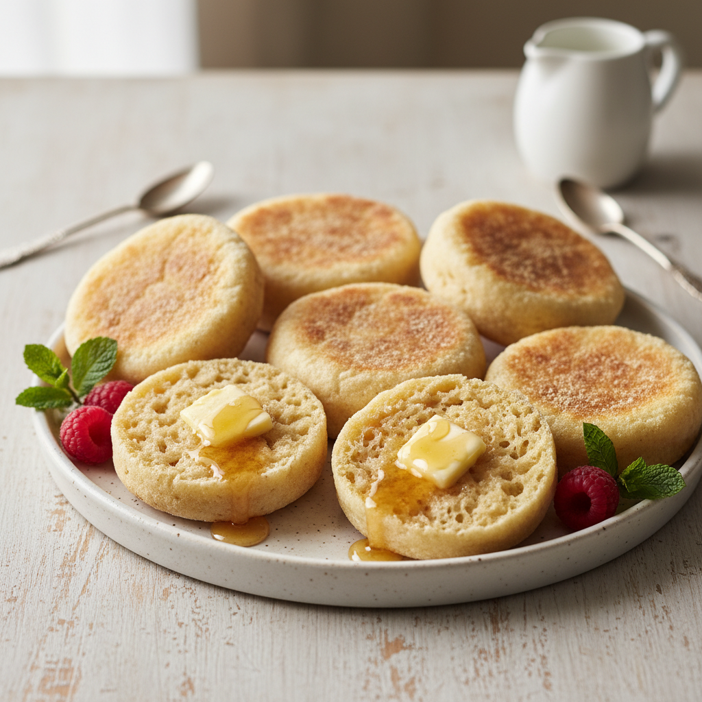 Photo de Recette de muffins anglais maison moelleux et alvéolés