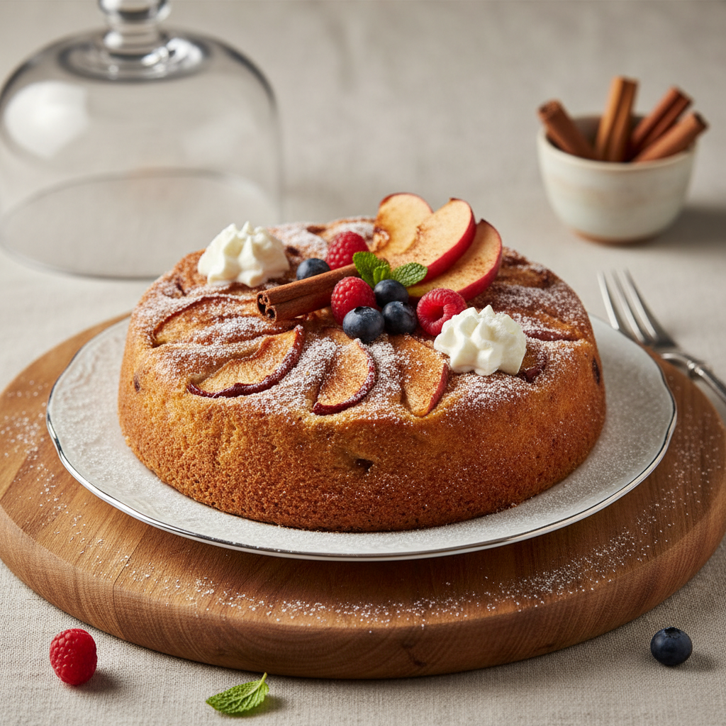 Photo de Recette du gâteau aux pommes sans sucre et cannelle