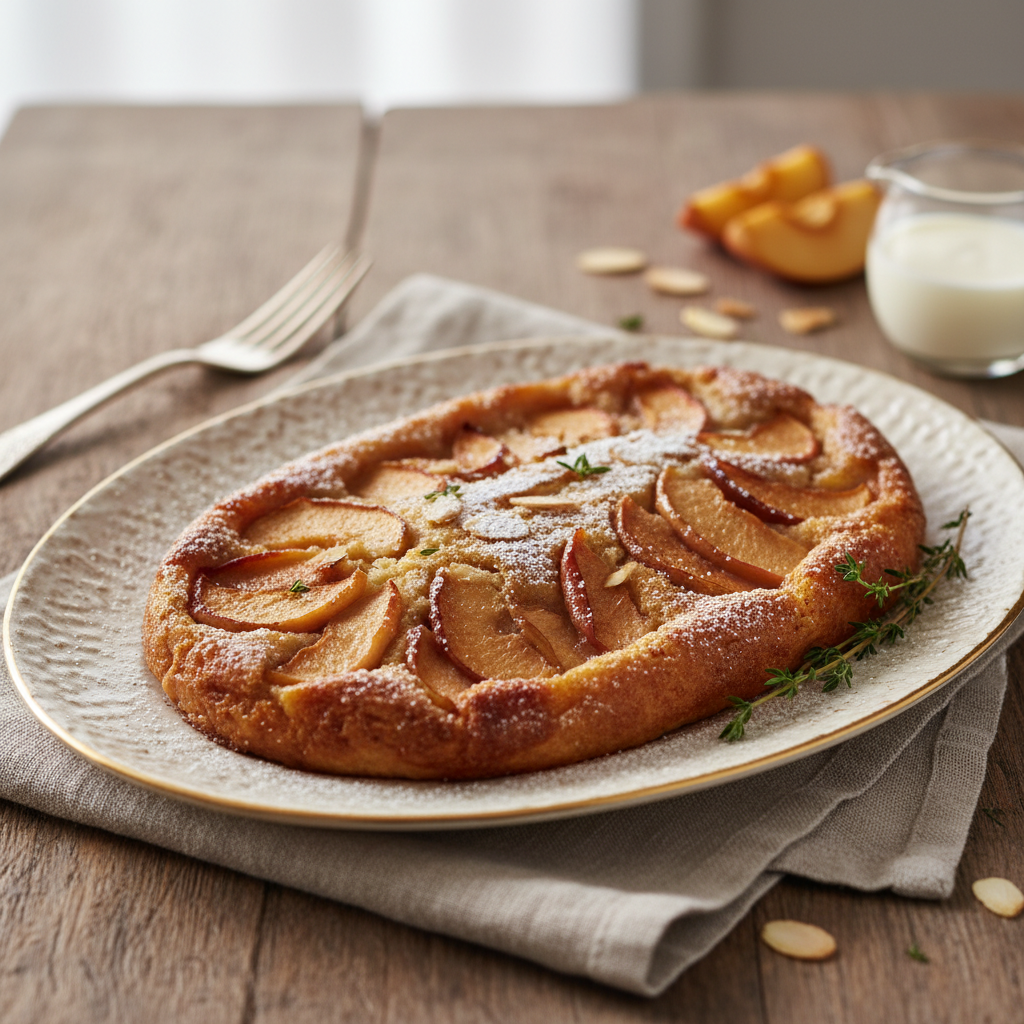 Photo de Recette de clafoutis aux pommes rustique et caramélisé