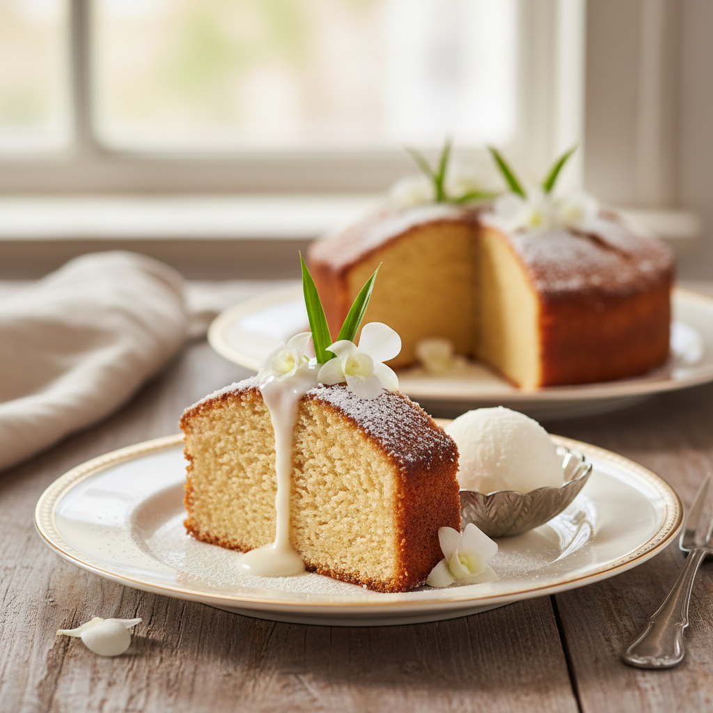 Photo de Recette de gâteau de noix de coco moelleux et exotique