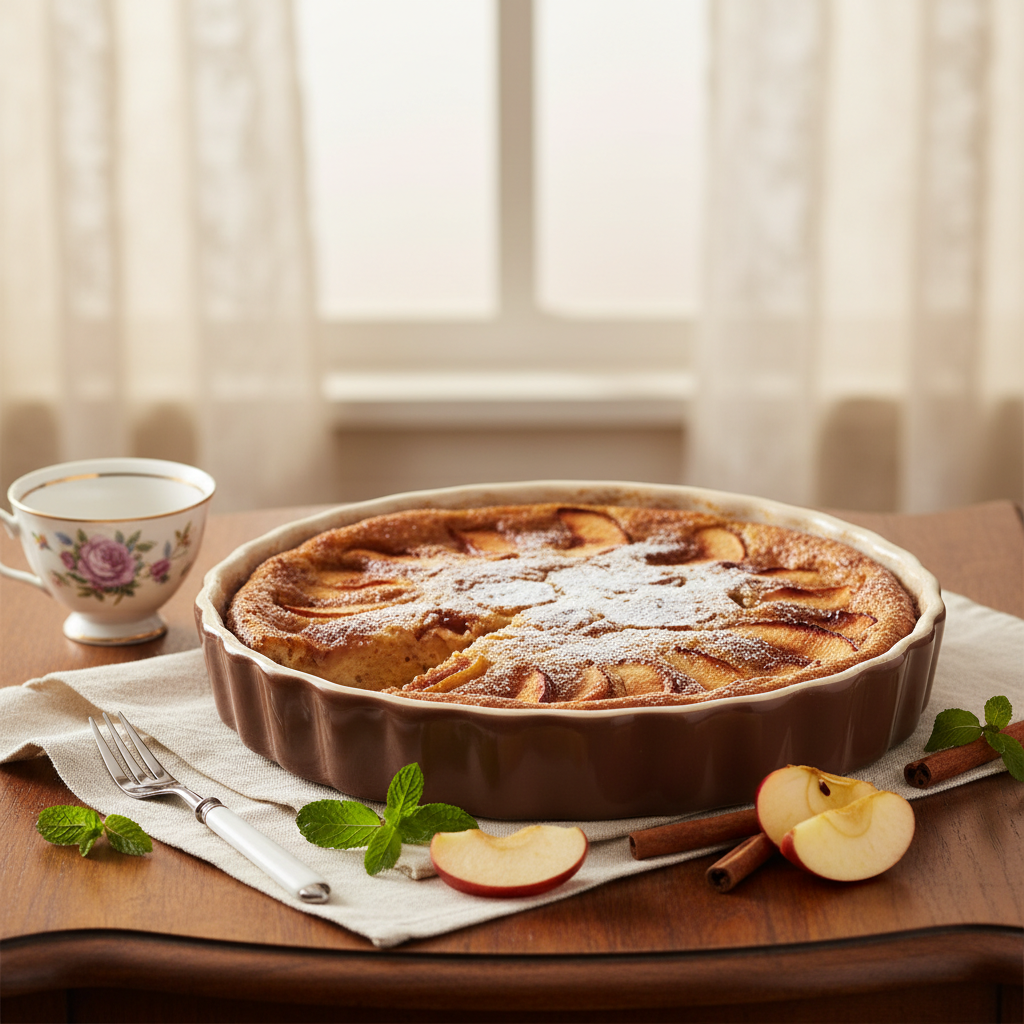 Photo de Recette de clafoutis aux pommes fondant et très rapide