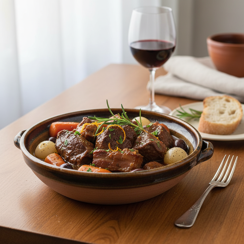 Photo de Recette de la daube de boeuf provençale à l'ancienne