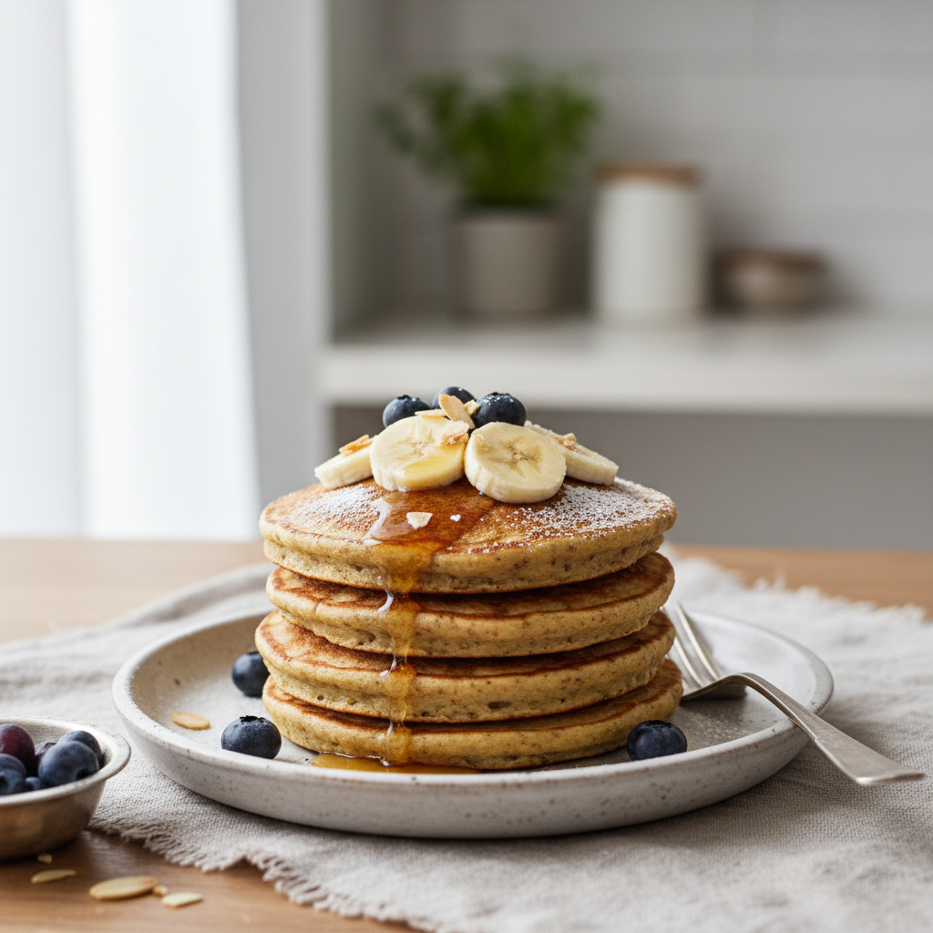 Photo de Recette de pancakes healthy aux flocons d'avoine et banane