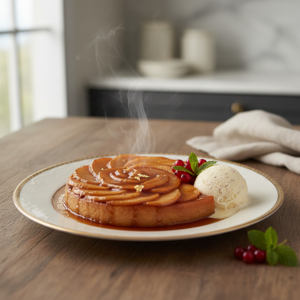 Photo de Recette de tarte tatin traditionnelle et son caramel ambré