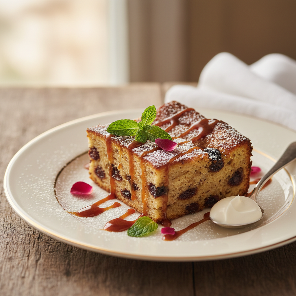 Photo de Recette du pudding au pain rassis et aux raisins secs