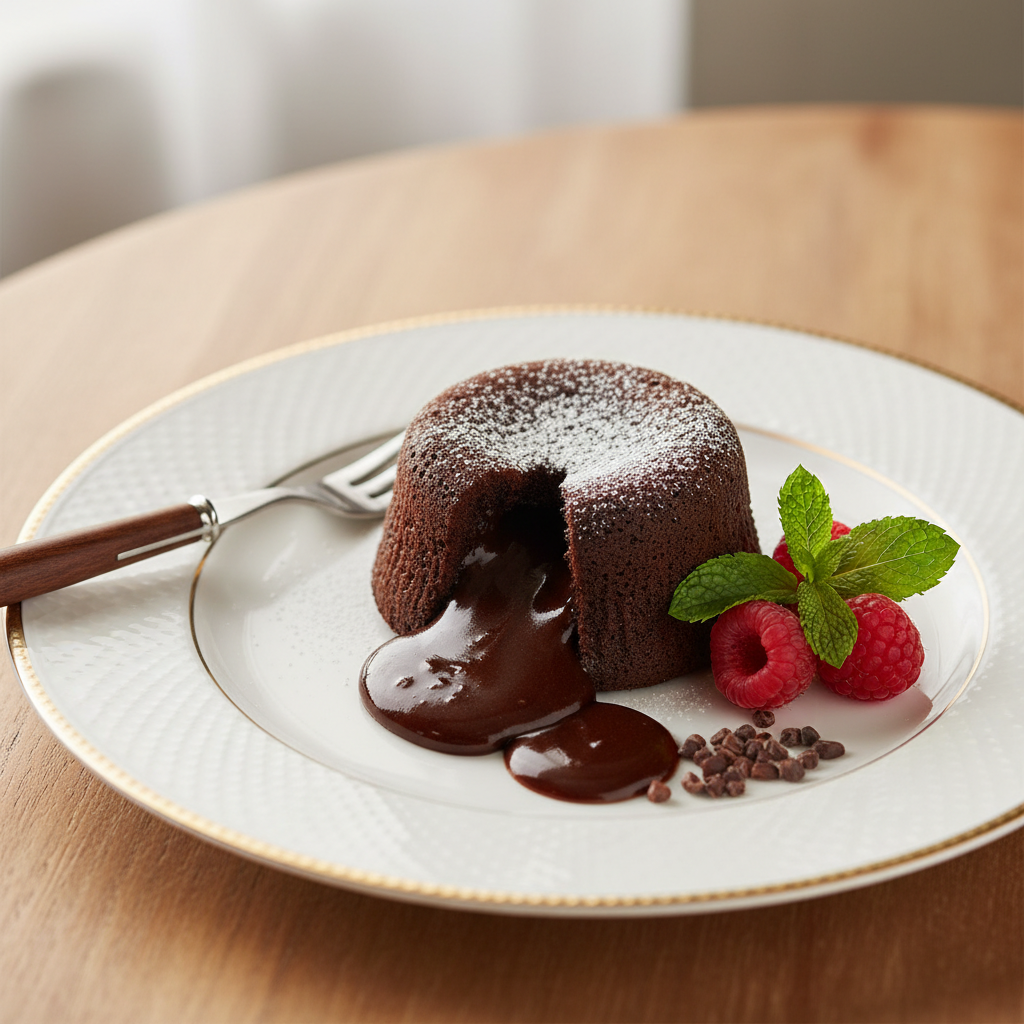 Photo de Recette de fondant au chocolat noir au cœur fondant