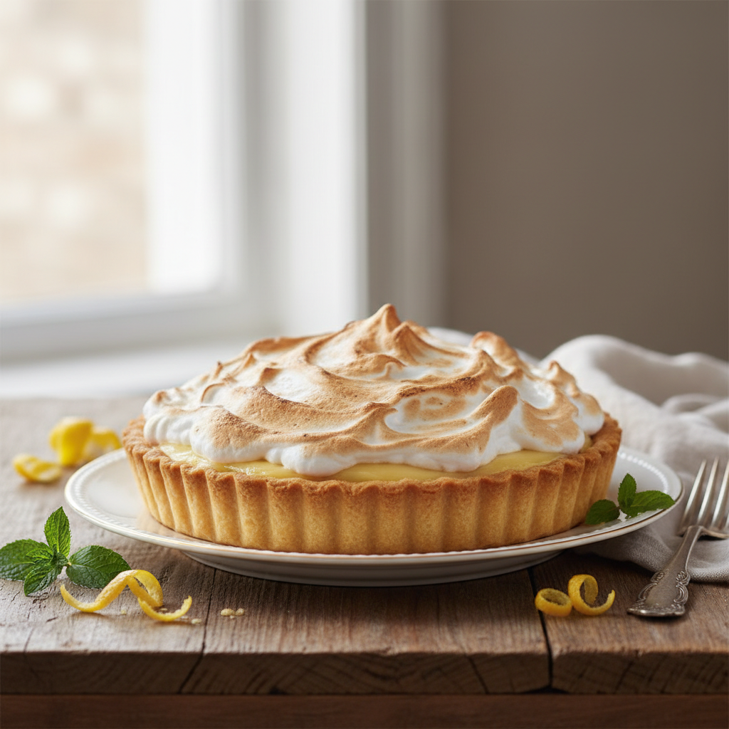 Photo de Recette de tarte au citron meringuée à l'ancienne