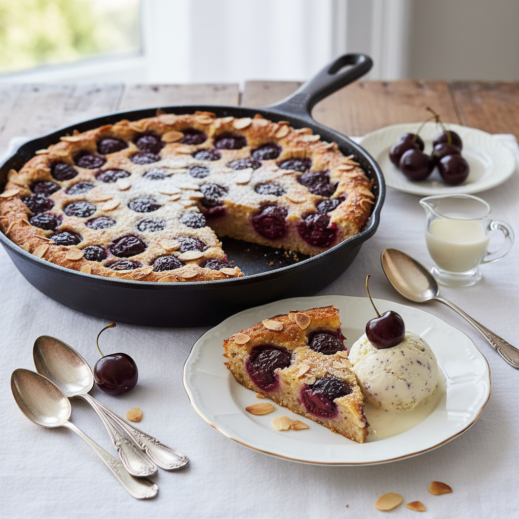 Photo de Recette de clafoutis aux cerises noires et amande
