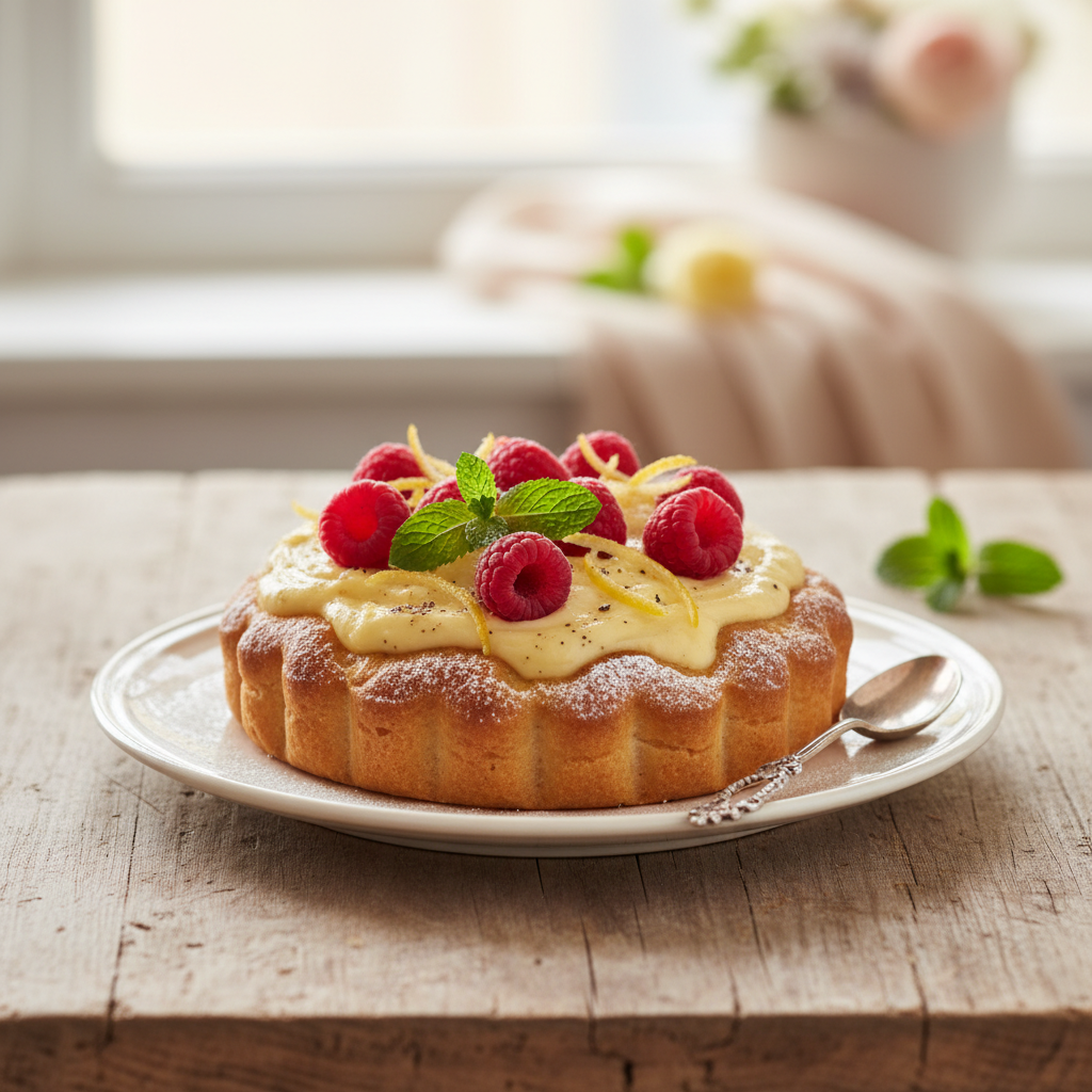 Photo de Recette de tarte moule à la crème briochée et sucrée