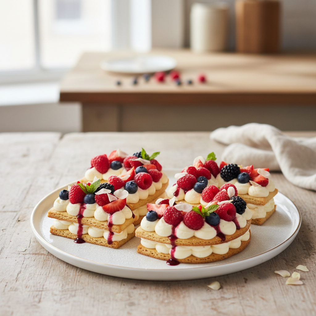 Photo de Recette de number cake aux fruits rouges et vanille