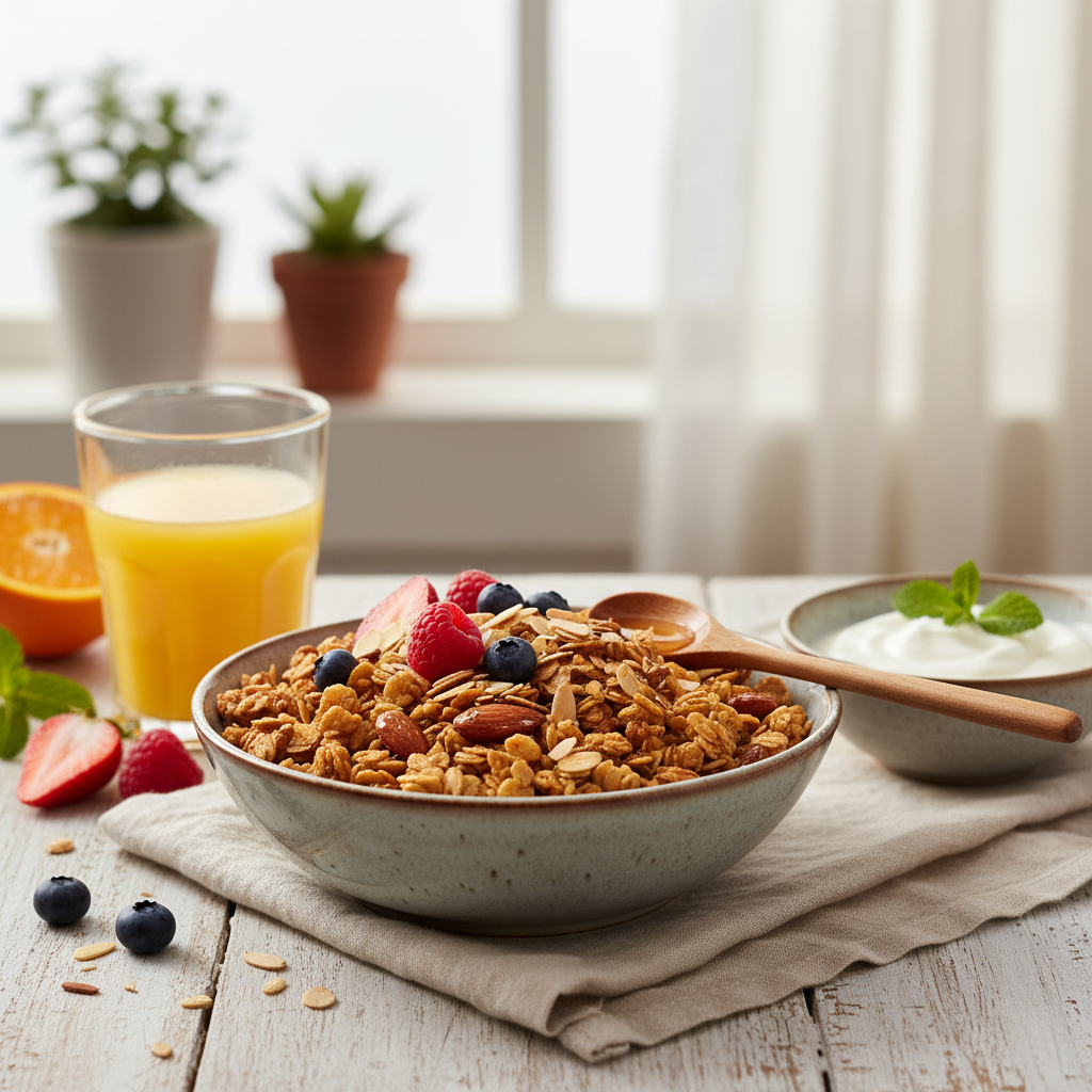 Photo de Recette de muesli maison croustillant aux amandes et miel