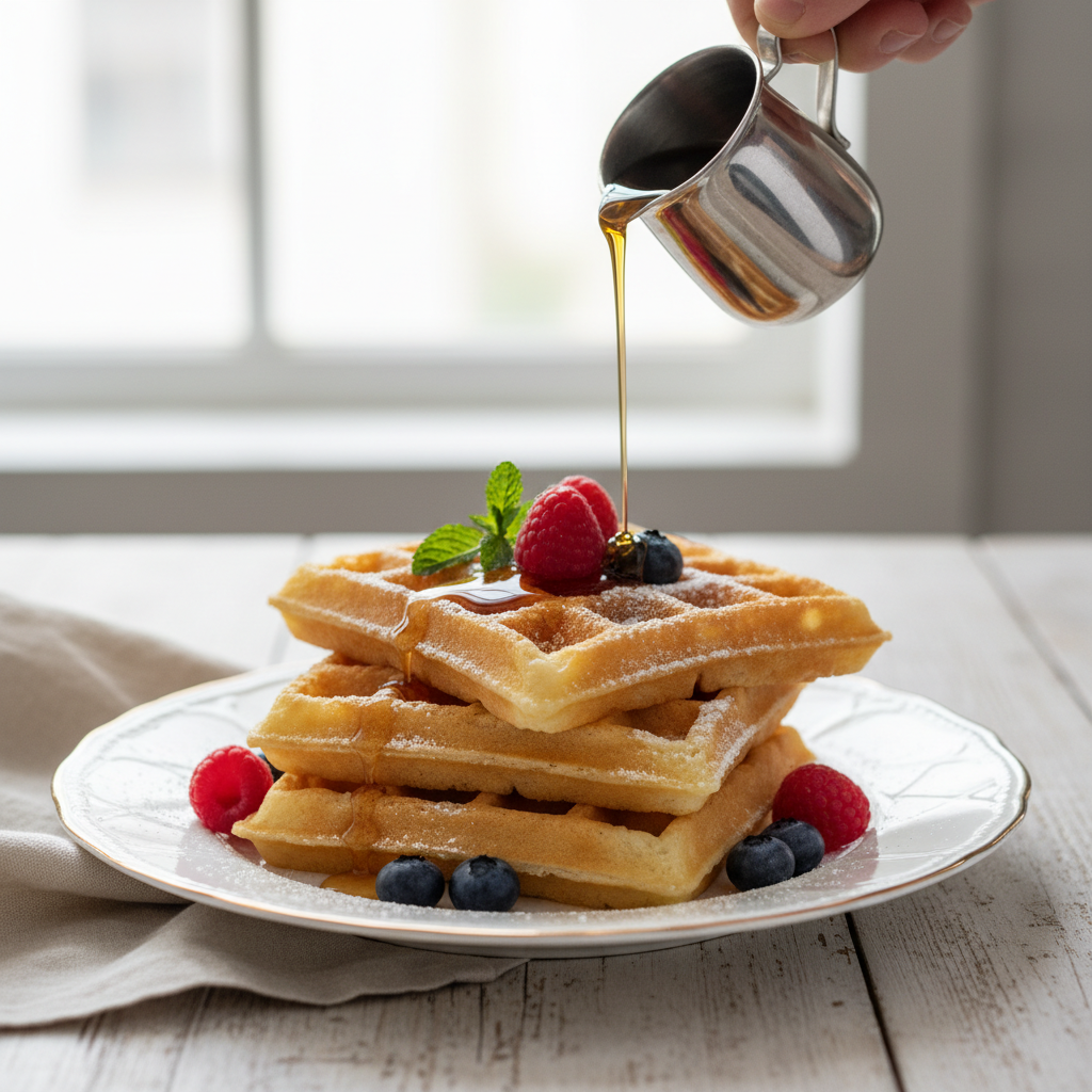 Photo de Recette des gaufres croustillantes et légères à l'ancienne