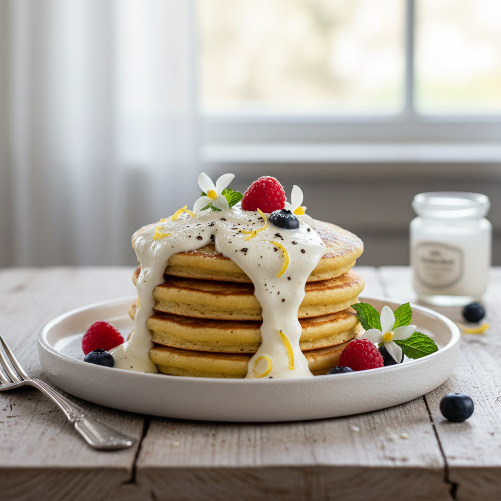 Photo de Recette de pancakes protéinés à la ricotta et vanille