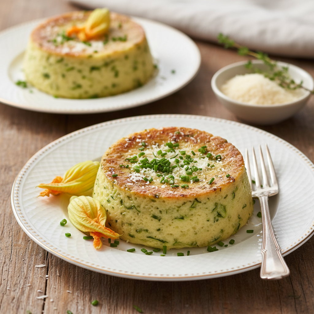 Photo de Recette de flan à la courgette onctueux au parmesan