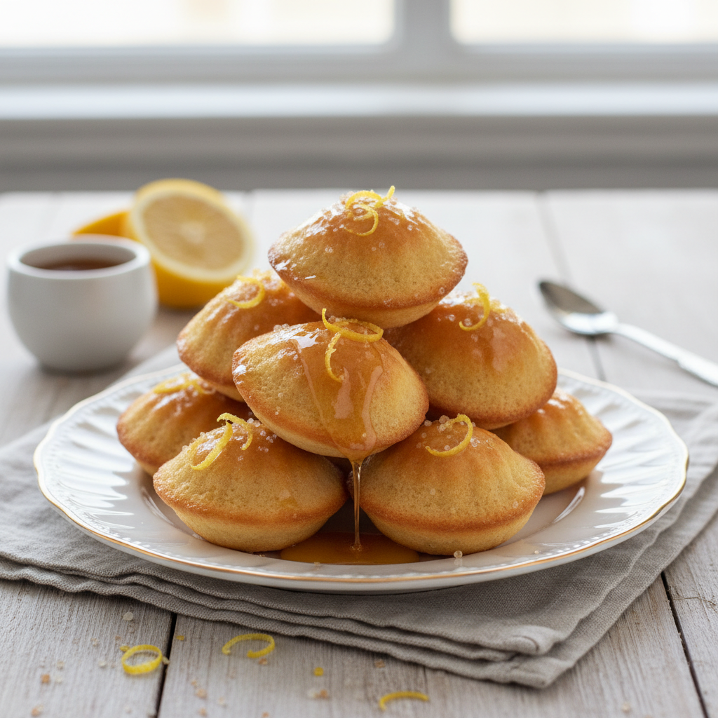 Photo de Recette des madeleines au miel et citron à la bosse dorée