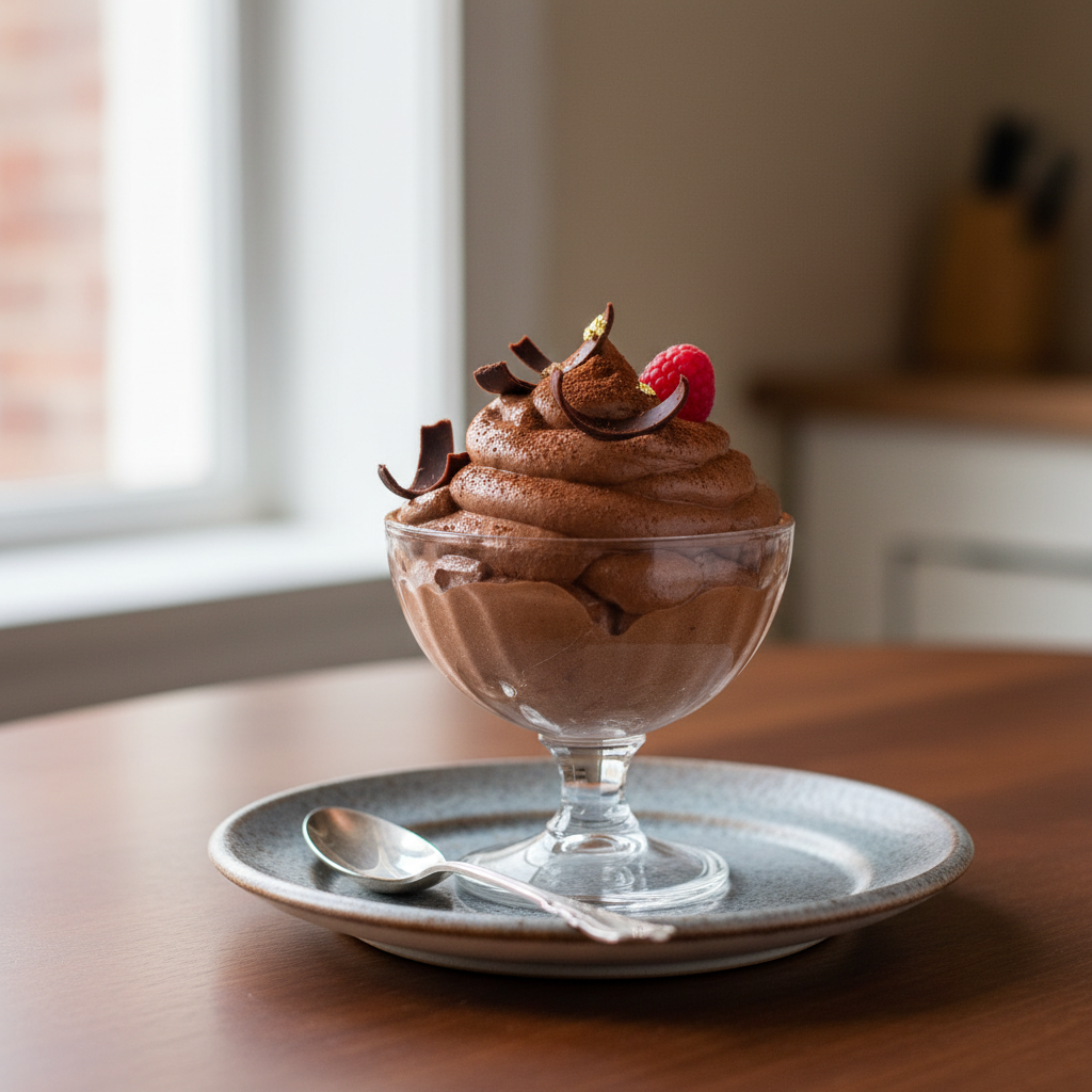 Photo de Recette de mousse au chocolat noir aérienne et onctueuse