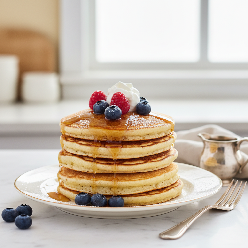 Photo de Recette de pancakes américains épais et moelleux