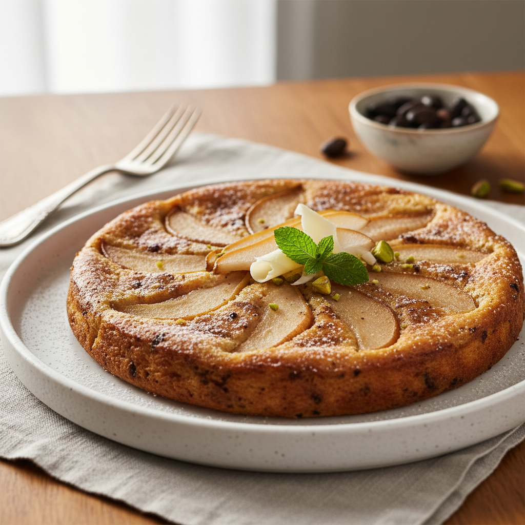 Photo de Recette de clafoutis aux poires et fève tonka fondant