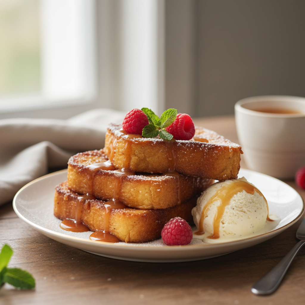 Photo de Recette de brioche perdue caramélisée et fondante
